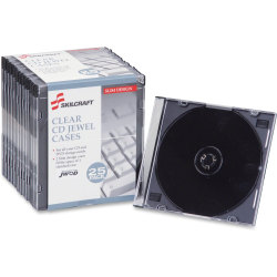 SKILCRAFT® Slim CD Jewel Cases, Pack Of 25 (AbilityOne 7045-01-502-6513)