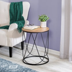 Honey Can Do Round Side Table, 23-5/8"H x 19-5/16"W x 19-5/16"D, Painted Finish