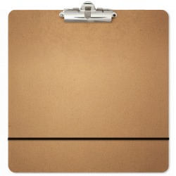 Officemate® Artist Sketch Board With Elastic Band, 13-1/4 x 13-1/4", Brown, 100% Recycled