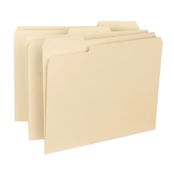 Smead® Interior Folders, 1/3 Cut, Letter Size, Manila, Box Of 100