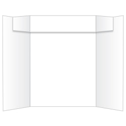 Royal Brites Tri-Fold Project Board With Integrated Header, 36" x 48", White