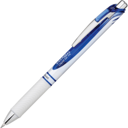 Pentel® EnerGel Pearl Retractable Liquid Gel Pen, Medium Point, 0.7 mm, Pearl White Barrel, Blue Ink