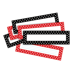 Barker Creek Bulletin Board Signs/Name Plates, 12" x 3 1/2", Dots, Pack Of 72