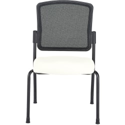 WorkPro® Spectrum Series Mesh/Vinyl Stacking Guest Chair with Antimicrobial Protection, Armless, White, Set Of 2 Chairs, BIFMA Compliant