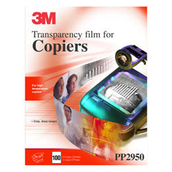 3M™ Transparency Film For Plain Paper Copiers, Clear Film, High-Temperature, Pack Of 100