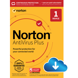 Norton™ Antivirus Plus, For 1 Device, 1 Year Subscription, Windows®, Download