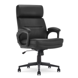 Serta Comfort Series Ergonomic Bonded Leather Mid-Back Executive Office Chair, Black