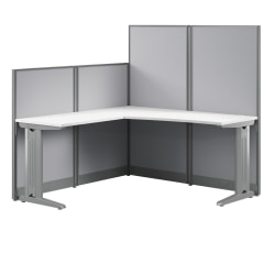 Bush® Business Furniture Office in an Hour 65"W x 65"D L-Shaped Cubicle Desk, Pure White, Standard Delivery