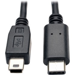 Tripp Lite USB 2.0 Hi-Speed Cable 5-Pin Mini-B to USB Type-C USB-C M/M 6ft, U040006MINI