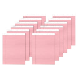 TOPS™ Prism+™ Color Writing Pads, 8 1/2" x 11 3/4", 100% Recycled, Legal Ruled, 25 Sheets, Rose, Pack Of 12 Pads