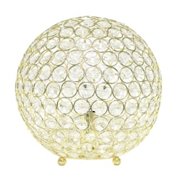 Lalia Home Elipse Glamorous Crystal Orb Table Lamp, 10"H, Gold