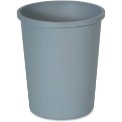 Rubbermaid Commercial Untouchable 11-Gallon Waste Container - 11 gal Capacity - Round - Crack Resistant, Durable - 18.8" Height x 15.8" Diameter - Plastic - Gray - 1 Each