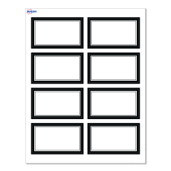 Avery® Print-To-The-Edge Cards With Sure Feed® Technology, S00-D2D-PRMWC10, Rectangle, 2" x 3-1/2", Matte White, Preprinted Double Black Border Design, Pack Of 80