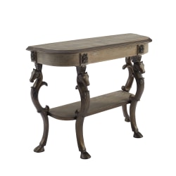Powell Willett Demilune Console Table, 31-1/2"H x 42"W x 15-1/2"D, Pewter/Gray Wash