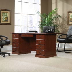 Sauder® Heritage Hill 71"W Executive Computer Desk, Classic Cherry