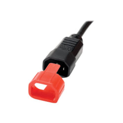 Tripp Lite PDU Plug Lock Connector C14 Power Cord to C13 Outlet Red 100pk - Cable removal lock - red