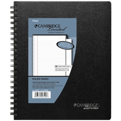 Cambridge® Limited® Business Notebook, 8 1/2" x 11", 1 Subject, Legal Ruled, 96 Sheets, Black (06100)