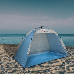 Outdoors Professional Beach Summer Automatic Pop-Up Sun Shelter, 43"H x 39"W x 75"D, Blue