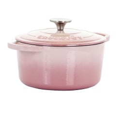 Crock-Pot Artisan 2-Piece Enameled Cast Iron Dutch Oven, 3 Quarts, Blush Pink