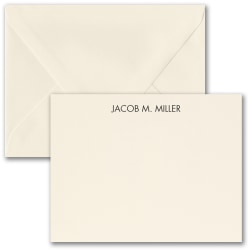 Custom Premium Flat Stationery Note Cards, 5-1/2" x 4-1/4", It's All About Me, Ecru-Ivory, Box Of 25 Cards
