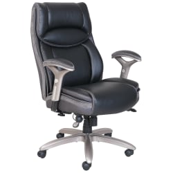 Serta® Smart Layers™ Jennings Big & Tall Ergonomic Bonded Leather High-Back Executive Chair, Black/Slate