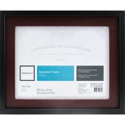 Realspace™ Photo/Document Frame, Gallery, 11" x 14", Matted For 8-1/2" x 11", Black/Brown