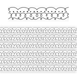 Teacher Created Resources® Die-Cut Border Trim, Squiggles And Dots, 35’ Per Pack, Set Of 6 Packs