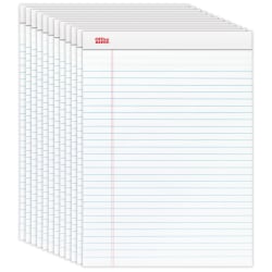 Office Depot® Brand Writing Pads, 8-1/2" x 11-3/4", Legal/Wide Ruled, 50 Sheets, White, Pack Of 12 Pads