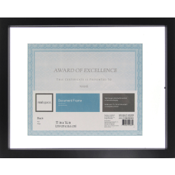 Realspace™ Gallery Floating Document Frame, 11" x 14", Black
