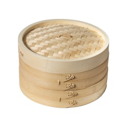 Joyce Chen 2-Tier Bamboo Steamer Baskets With Lid, 10"