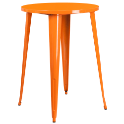 Flash Furniture Commercial Grade 30" Round Metal Indoor-Outdoor Bar Height Table, Orange
