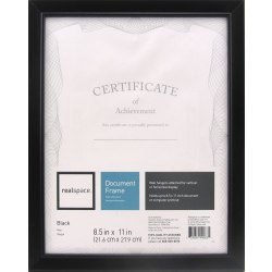 Realspace™ Photo/Document Frame, Cornell, 8-1/2" x 11", Black