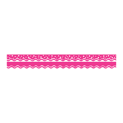 Barker Creek Scalloped-Edge Double-Sided Borders, 2 1/4" x 36", Hot Pink, Pack Of 13