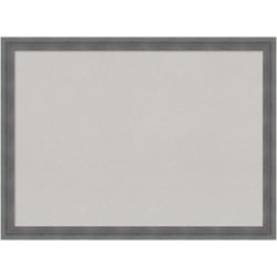 Amanti Art Rectangular Non-Magnetic Cork Bulletin Board, Gray, 30" x 22", Dixie Blue Gray Rustic Wood Frame