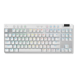 Logitech G PRO X TKL LIGHTSPEED Wireless Gaming Keyboard, Tactile Switches (GX Brown), White - Keyboard - backlit - Bluetooth, 2.4 GHz - key switch: GX Brown Tactile