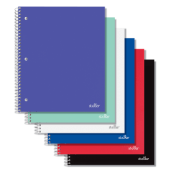 Office Depot® Brand Stellar Poly Notebook, 8-1/2" x 11", 1 Subject, Quadrille Ruled, 100 Sheets, Assorted Colors (No Color Choice)