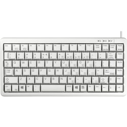 CHERRY Ultraslim G84-4100 POS Keyboard - 86 Keys - QWERTY Layout - PS/2, USB - Light Gray