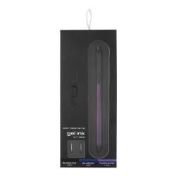 TUL® Fine Writing Solid Metal Barrel Retractable Gel Pen With 2 Refills, Medium Point, 0.7 mm, Purple Barrel, Purple/Black/Blue Ink
