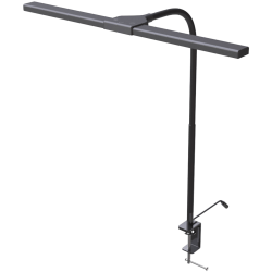 Data Accessories Company Clamp-On LED Desk Lamp - 20" Height - 18" Width - LED Bulb - Flexible Neck, Gooseneck, Dimmable, Color Changing Mode, Durable - Metal - Desk Mountable, Table Top - Black - for Desk, Table