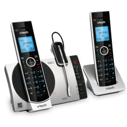 VTech® DECT 6.0 2 Handset Connect To Cell™ Cordless Phone With Digital Answering System, DS6771-3, 2 Handsets, 1 Cordless Headset