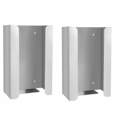 Alpine Single Glove Box Holders, 10-1/16"H x 6-5/16"W x 3-13/16"D, Silver, Pack Of 2 Holders