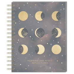 Lady Jayne Hardcover Spiral Guided Journal, 7" x 9", 210 Pages, Moon Phase