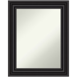 Amanti Art Non-Beveled Rectangle Framed Bathroom Wall Mirror, 30" x 24", Colonial Black