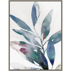 Amanti Art Indigo Sprig II (Leaves) by Isabelle Z Framed Canvas Wall Art Print, 23" x 30", Graywash