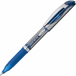 Pentel® EnerGel Deluxe Liquid Gel Pen, Bold Point, 1 mm, Silver Barrel, Blue Ink
