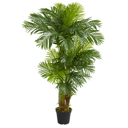 Nearly Natural Hawaii Palm 72"H Artificial Tree With Pot, 72"H x 20"W x 20"D, Green
