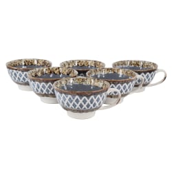 Meritage Otis 6-Piece Soup Bowl With Handle Set, 27 Oz, Gray
