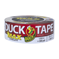 Duck MAX Strength Tape - White - 35 yd Length x 1.88" Width - White - Natural Rubber - Polyethylene Backing - For Indoor, Outdoor - 1 Roll