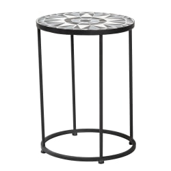 Baxton Studio Kaden Modern And Contemporary Outdoor Side Table, 19-1/8"H x 14"W x 14"D, Black/Multicolor