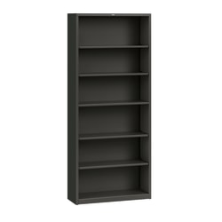 HON® Brigade® 6 Shelf Transitional Modular Shelving Bookcase,81-1/8"H x 34-1/2"W x 12-5/8"D, Black